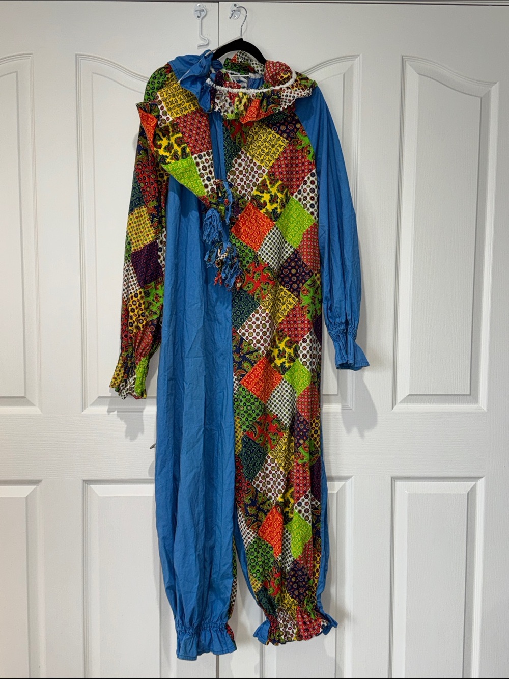 Vintage Handmade Patchwork Clown Set Jumpsuit & Hat | Size M/L ( wiggle room )